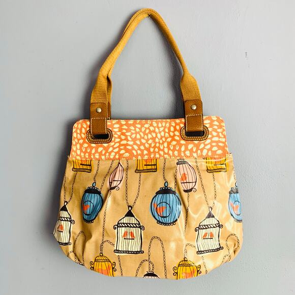 Fossil Key-Per Birdcage Multicolor Coated Canvas Shoulder Bag - Picture 2 of 5